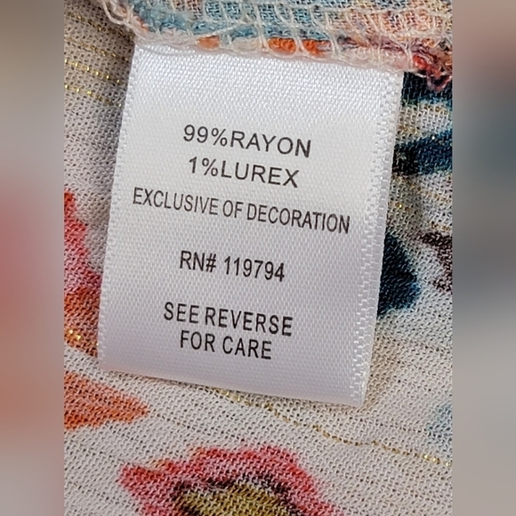 FARMERS MARKET by One World Mix Ikat Printed Woven Crochet Detailed Blouse Ivory - Picture 4 of 10